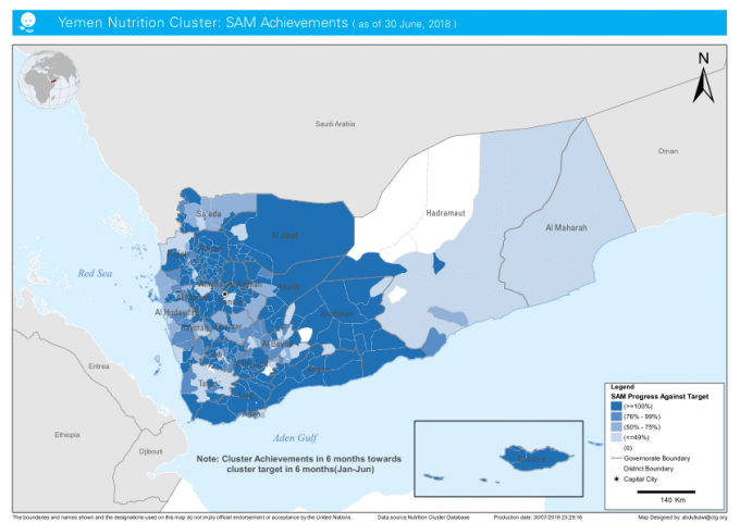 1143154-Yemen Nutrition cluster SAM Achievements (as of 30 june 2018)