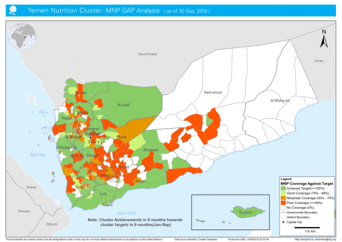 1185773-Yemen Nutrition cluster MNP Gap Analysis(as of 30 Sep, 2018)