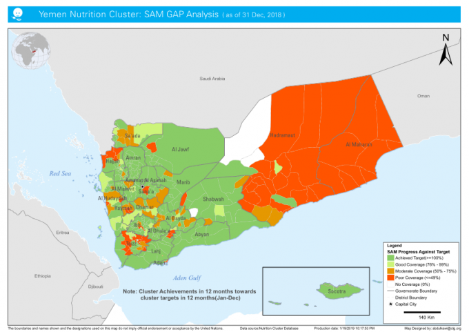 1229519-Yemen Nutrition cluster SAM Gap Analysis(as of 31 Dec, 2018)